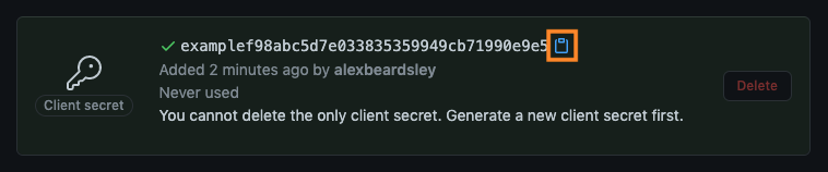 Generate client secret